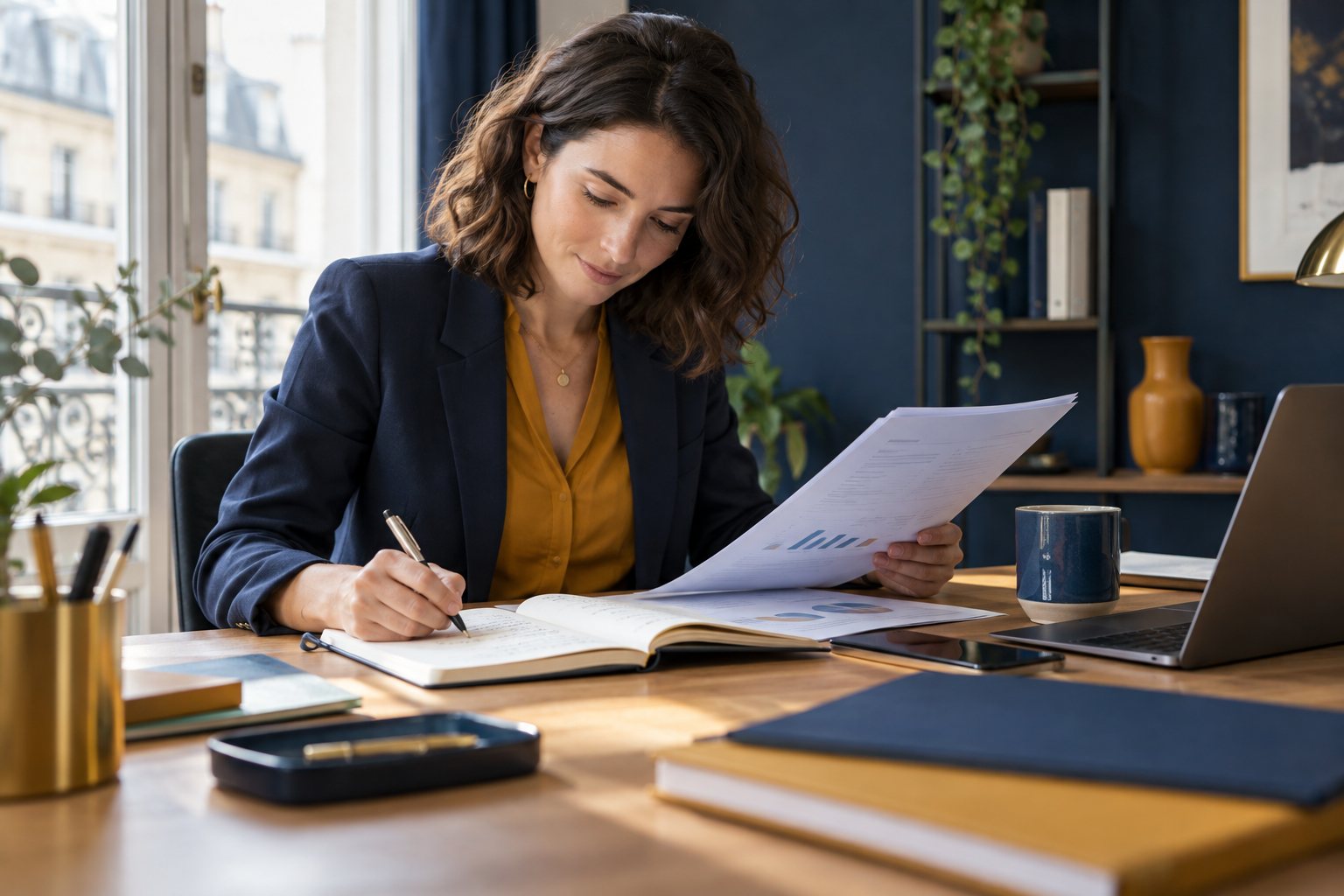 Peur de l’échec au travail : professionnelle examinant une nouvelle mission