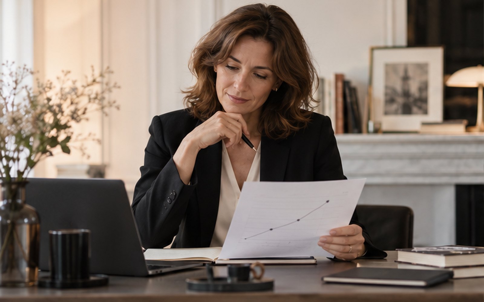 Professionnelle préparant des preuves concrètes de son potentiel au travail