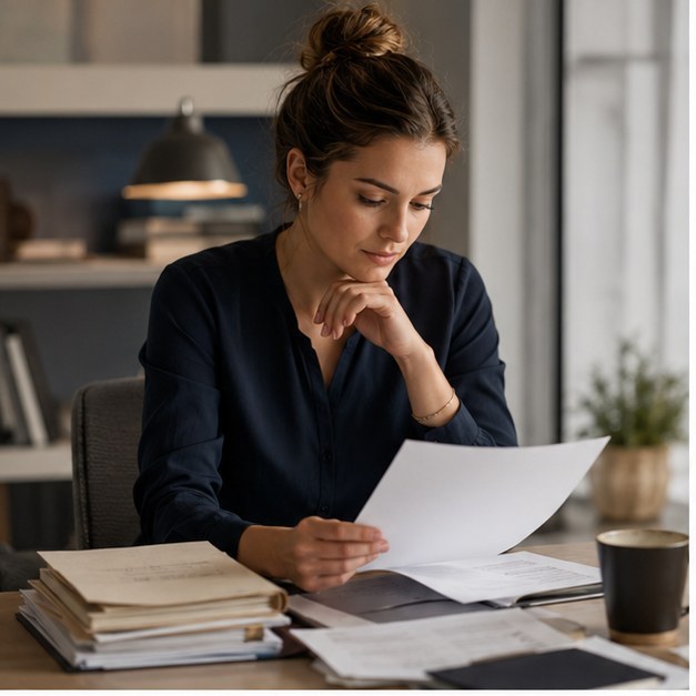Professionnelle prenant en charge une erreur de travail