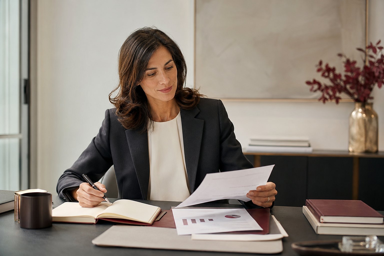 Professionnel préparant un dossier pour négocier son salaire