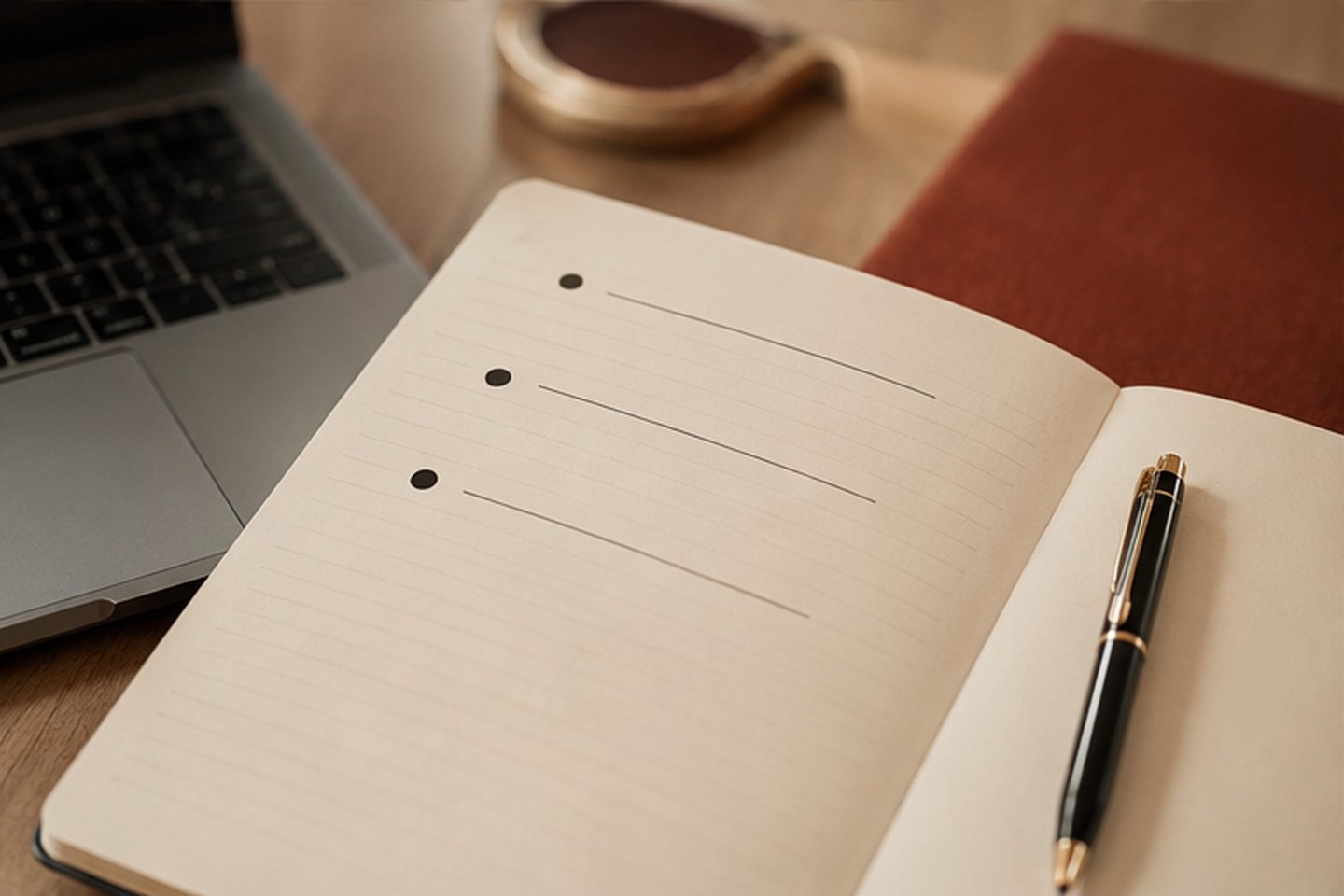 Carnet structuré pour préparer une intervention concise